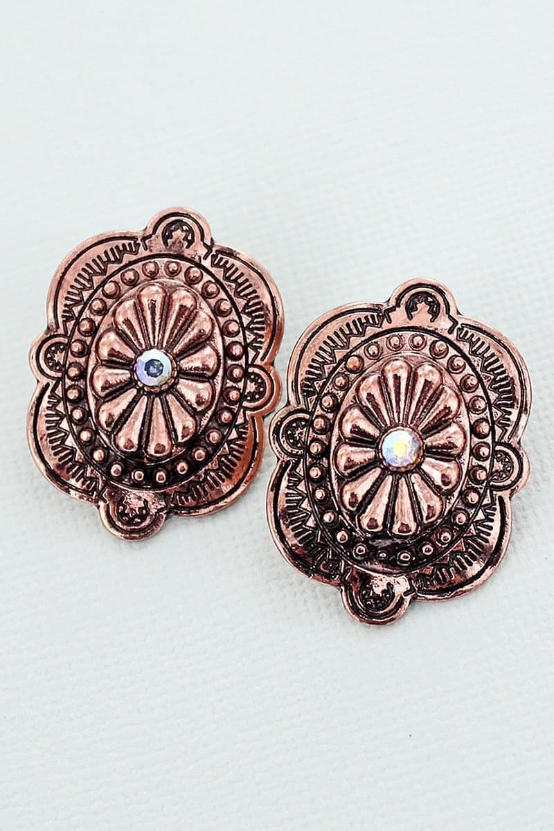 Coppertone Concho Style Earrings