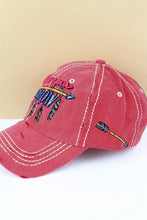 Load image into Gallery viewer, Distressed Cap Feather Red Follow Your Arrow
