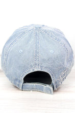 Load image into Gallery viewer, Distressed Light Denim Let The Good Times Roll Cap
