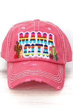 Load image into Gallery viewer, Distressed Salmon Cap with Serape Mamacita
