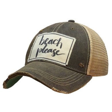 Distressed Trucker Hat Snapback Baseball Cap Beach Please - Tribal Coast ArtBallcaps