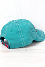 Load image into Gallery viewer, Distressed Turquoise Cap Serape Mamacita - Tribal Coast ArtBall Cap
