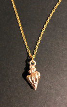 Load image into Gallery viewer, Gold Tone Spiral Sea Shell Necklace - Tribal Coast ArtNecklace
