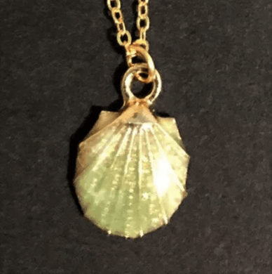 Green Sea shell Necklace - Tribal Coast ArtNecklace