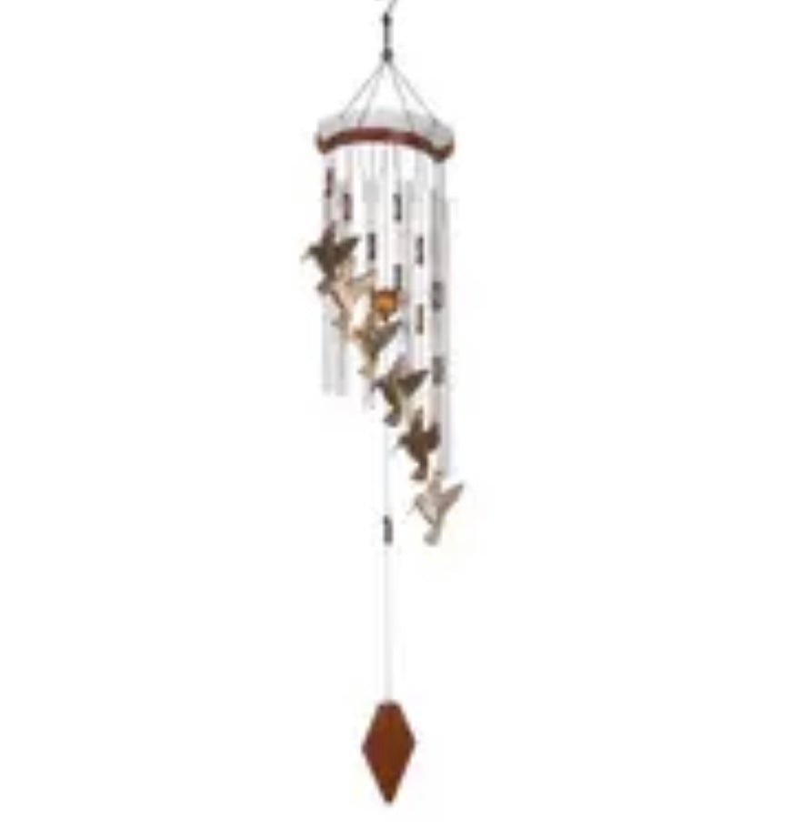 Hummingbird Wind Chimes Metal Large Tribal Coast Art - Tribal Coast ArtHome & Garden