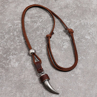 Leather Necklace Claw Tooth - Tribal Coast ArtNecklace