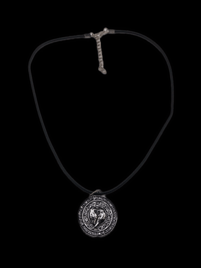Medallion of Two Birds Women's Adult Necklace Black with Silver Tones - Tribal Coast ArtNecklace