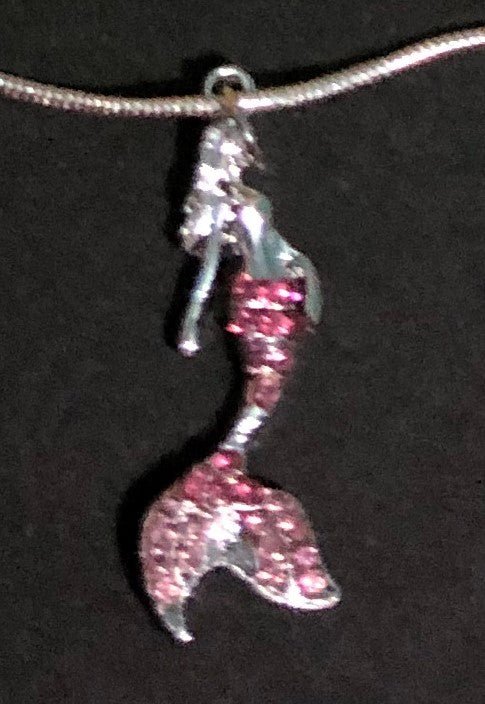 Mermaid Pink Pendant 01 Gold plated enamel 18