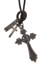 Load image into Gallery viewer, Ornate Cross Necklace Adult Unisex with Cross Charm Ring - Tribal Coast ArtNecklace
