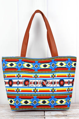 Painted Mesa Shoulder Tote Bag Multi Color Aztec Style - Tribal Coast ArtTote