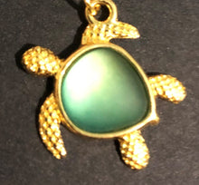 Load image into Gallery viewer, Sea Turtle Gold plated Sea glass Inset - Tribal Coast ArtNecklace
