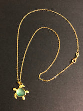 Load image into Gallery viewer, Sea Turtle Gold plated Sea glass Inset - Tribal Coast ArtNecklace
