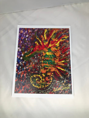 Seahorse Fire Print - Tribal Coast ArtArt print