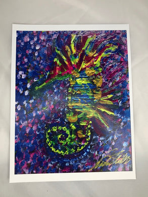 Seahorse Print Purple - Tribal Coast ArtArt print