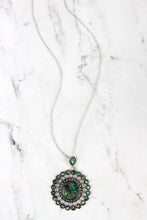 Load image into Gallery viewer, SILVERTONE AND ABALONE ROUND PENDANT NECKLACE - Tribal Coast ArtNecklace
