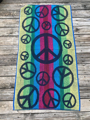Tribal Coast Art Beach Towel Peace Sign Pattern 30 inch x 60 inch - Tribal Coast ArtBeach Towel