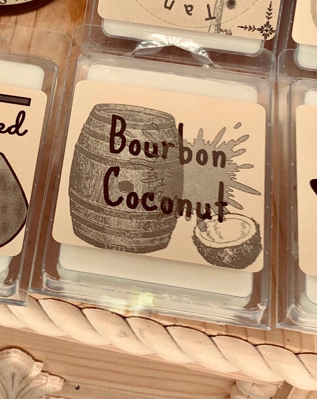 Tribal Coast Art Bourbon Coconut Wax Melt 2.75 ounces - Tribal Coast Artwax melt