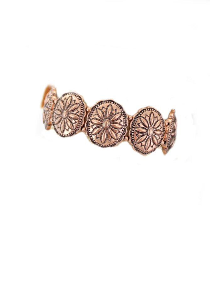 Tribal Coast Art Burnished Coppertone Stretch Bracelet - Tribal Coast ArtBracelet