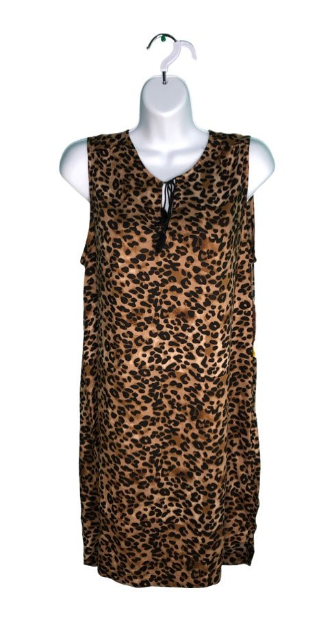 Tribal Coast Art Cheetah Leopard Pattern Dress Brown Medium Size - Tribal Coast ArtDress