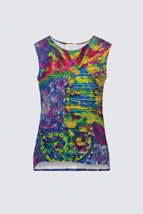 Tribal Coast Art Seahorse Print Coco Tank *Special Order Item* - Tribal Coast Arttop