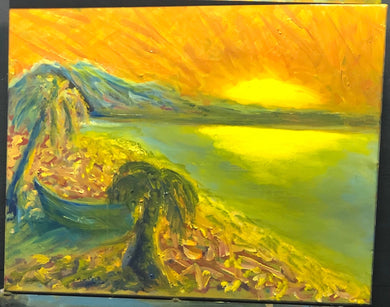 Tribal Coast Tropic Sunset - Tribal Coast ArtOil Painting