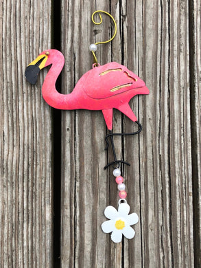 Tropical Flamingo Hanging Ornament - Tribal Coast ArtOrnaments