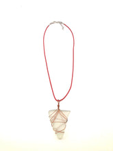 Load image into Gallery viewer, Tumbled Sea Glass Pendant Triangle Clear With Necklace - Tribal Coast ArtNecklace
