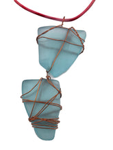 Load image into Gallery viewer, Tumbled Sea Glass Turquoise Pendants With Necklace - Tribal Coast ArtNecklace
