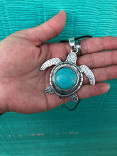 Load image into Gallery viewer, Turquoise Turtle with 18&quot; black wax cord 2mm with extender - Tribal Coast ArtNecklace
