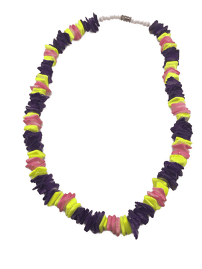 Unisex Kids 18 inch Puka Necklace Pink Yellow Purple - Tribal Coast ArtNecklace