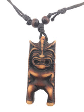 Load image into Gallery viewer, Unisex Kids Double Corded Tiki Totem Necklace and Pendant With Brown Tones - Tribal Coast ArtNecklace
