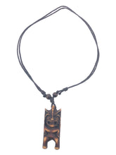 Load image into Gallery viewer, Unisex Kids Double Corded Tiki Totem Necklace and Pendant With Brown Tones - Tribal Coast ArtNecklace
