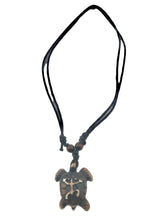 Load image into Gallery viewer, Unisex Kids Natural Brown Double Corded Tropical Turtle Necklace and Pendant - Tribal Coast ArtNecklace
