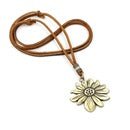 Load image into Gallery viewer, Vintage Long Leather Flower Necklace - Tribal Coast ArtNecklace
