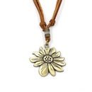 Load image into Gallery viewer, Vintage Long Leather Flower Necklace - Tribal Coast ArtNecklace
