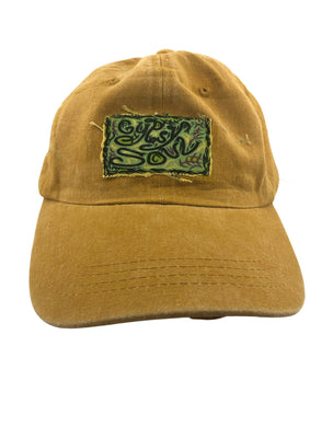 Vintage Washed Adult Women’s Distressed Yellow Ballcap Gypsy Soul Patch Design Adjustable - Tribal Coast ArtBallcaps