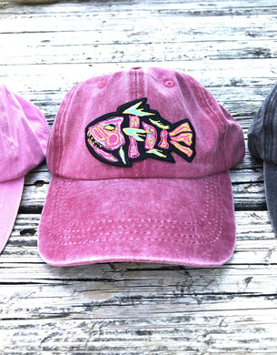 Vintage Washed Distressed Hat Ballcap Women's Adult Patch Design Adjustable - Tribal Coast ArtBallcaps