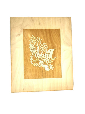 Wood Art Laser Cut Floral and Bird Print - Tribal Coast Artwood art